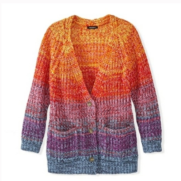 NEW! 525 America Born in Brklyn Rainbow Marled Cardigan Sweater Size XS NWT! - Picture 2 of 16